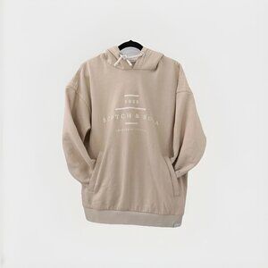 Scotch & Soda Men's Relaxed Fit Hoodie Beige Size XL Embroidered Logo